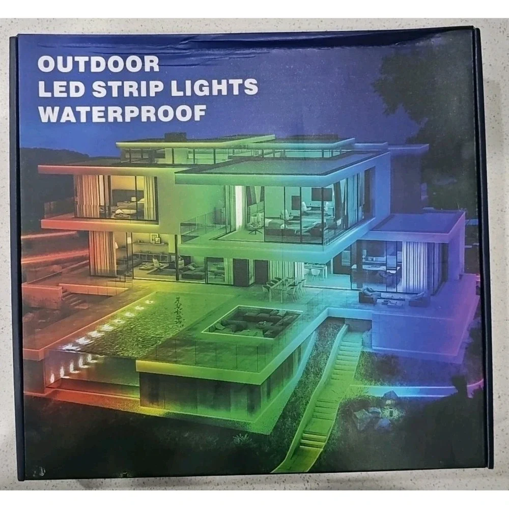 300ft Waterproof LED Strip Lights with Bluetooth App RGB Exterior Rope Light‎